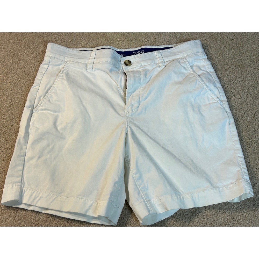 Crown Ivy Motion Flex Kids‎ White Cotton Blend Chino Shorts Size 33